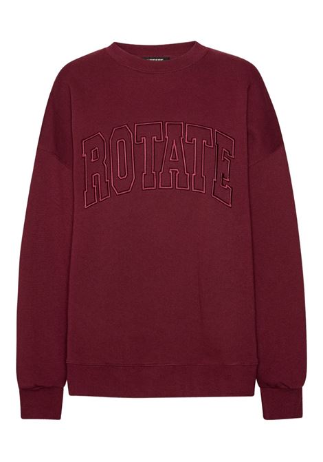 Felpa girocollo ricamata in bordeaux Rotate Sunday - donna